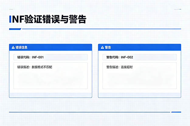 INF验证错误代码速查表：驱动程序InfVerif常见警告与解决方案